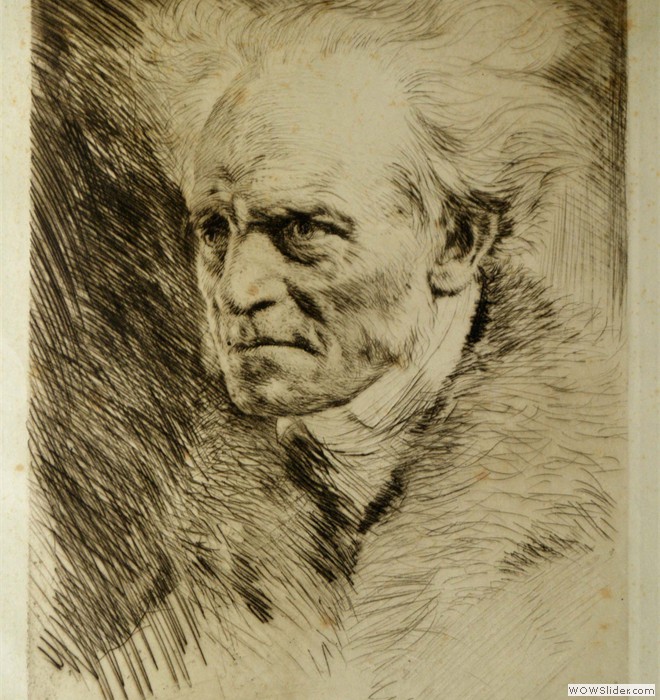 Schopenhauer, dessin de  Karl Bauer