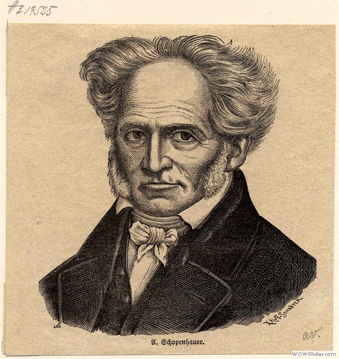 Schopenhauer, gravure sur bois de E. Schröter, 1880