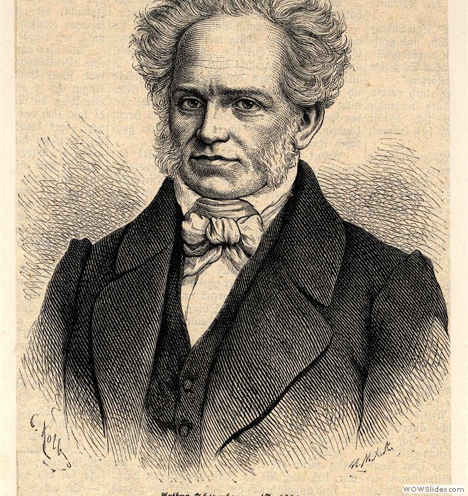 Schopenhauer, gravure sur bois de G. Kolb, 1880